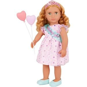 Our Generation Esme Doll with Frilly Party Dress and Shoes NWT